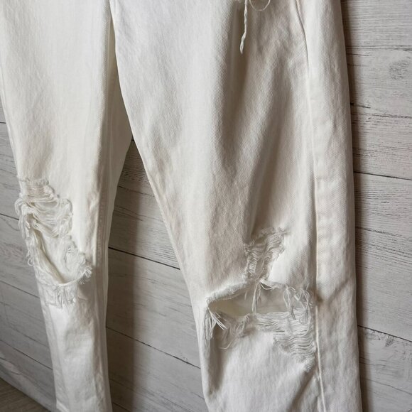 Revolve Agolde Jeans Womens Size 25 White 90's Fit Button Fly Destroyed Detail - Picture 7 of 16